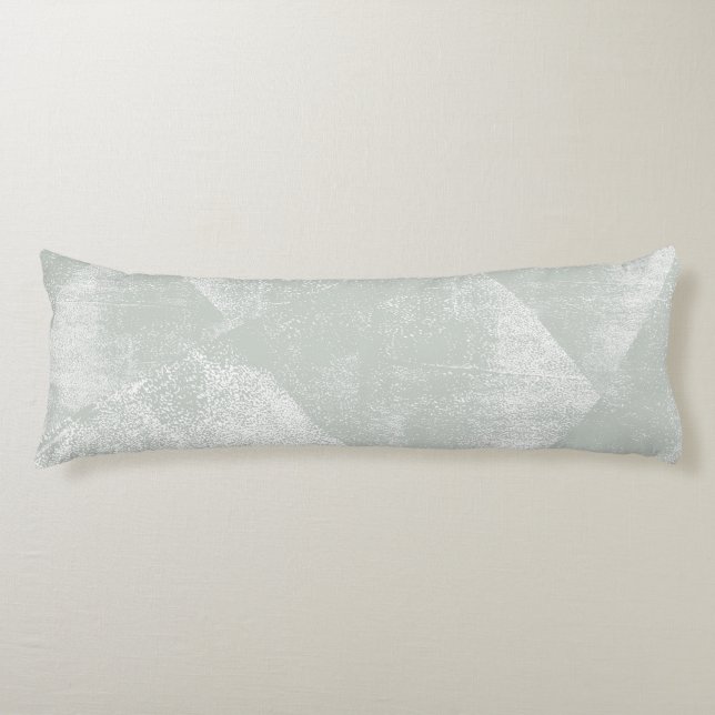 Grey Green Minimal Geometric Ink Texture Body Cushion (Front)