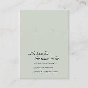 GREY GREEN MUM TO BE  GIFT EARRING DISPLAY CARD