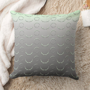 Grey Green Ombre and Partial Circles Cushion