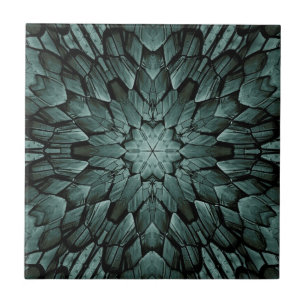 Grey green pointed star geometric stone mosaic ceramic tile
