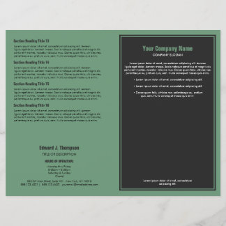 Grey Green Simple Border Brochure