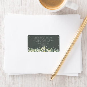 Grey Green Snowberry+Eucalyptus Address Label