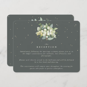 Grey Green Snowberry+Eucalyptus Bouquet Reception Enclosure Card