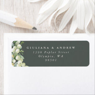 Grey Green Snowberry+Eucalyptus Return Address Label