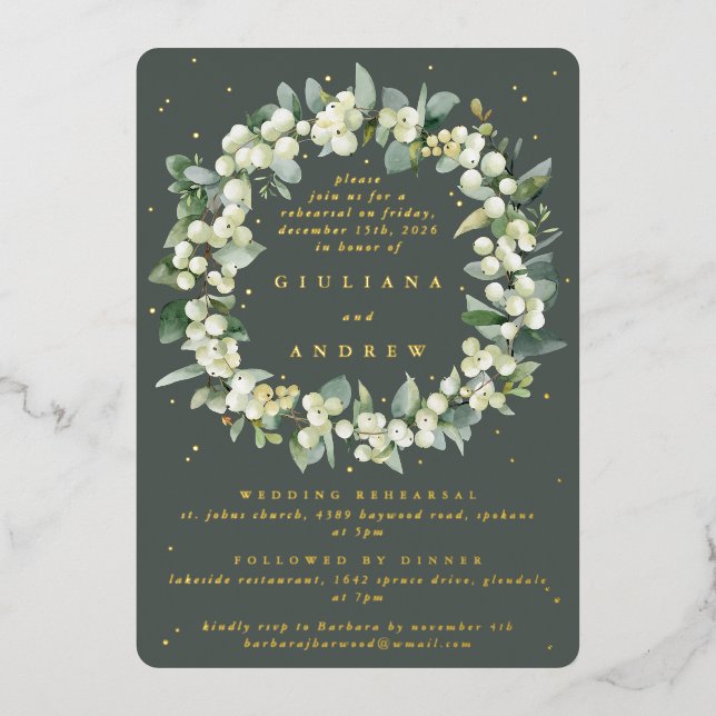 Grey Green Snowberry+Eucalyptus Wedding Rehearsal (Front)