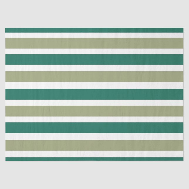 Grey Green Stripes Tissue Paper (Front)
