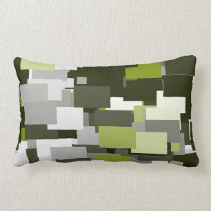 Grey Green Urban Camouflage Lumbar Cushion
