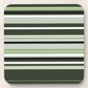 Grey, green, white stripes. coaster