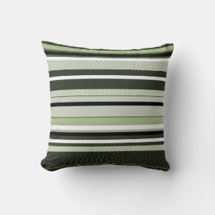Grey, green, white stripes. cushion