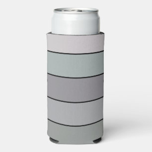 Grey Green With Black Stripes On Watercolor Paper Seltzer Can Cooler