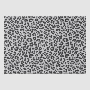 Grey Grey Ash Leopard Cheetah Animal Print Pattern Tissue Paper