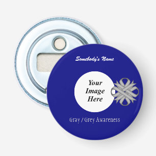 Grey/Grey Clover Ribbon Tmpl by Kenneth Yoncich Bottle Opener