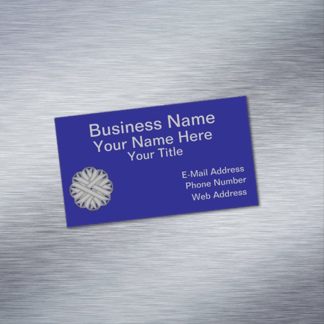 Grey / Grey Flower Ribbon by Kenneth Yoncich Magnetic Business Card (In Situ)