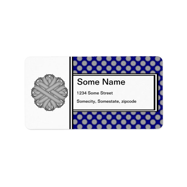 Grey / Grey Flower Ribbon Label (Front)