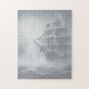 Grey, Grey Fog Pirate Ship 2 Jigsaw Puzzle