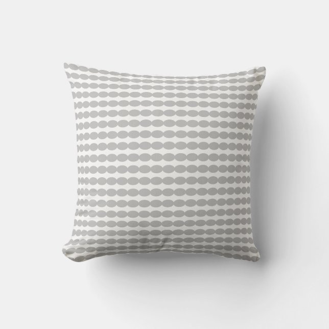 Grey Grey Geometric Pearl Patterns White Custom Cushion (Front)