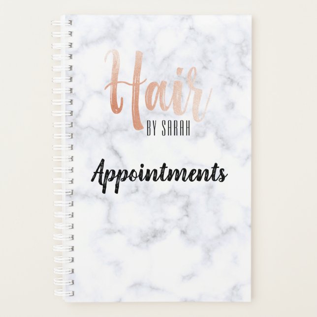 grey grey marble granite rose gold appointments planner (Front)