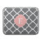 Grey Grey Peach Quatrefoil Monogram