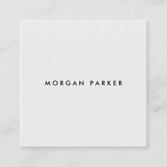 Grey Grey Professional Modern Simple Square Square Business Card (Front)