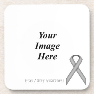 Grey / Grey Standard Ribbon by Kenneth Yoncich Coaster