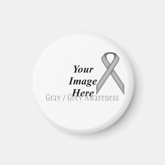 Grey / Grey Standard Ribbon by Kenneth Yoncich Magnet (Front)