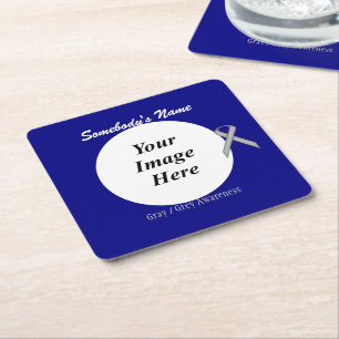 Grey/Grey Stnd Rbn Template by Kenneth Yoncich Square Paper Coaster