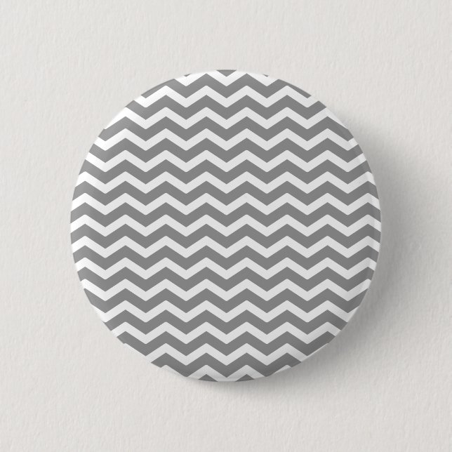 Grey Grey White Chevron Pattern 6 Cm Round Badge (Front)
