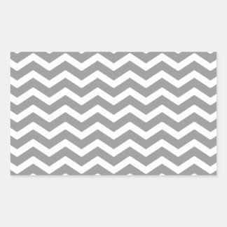Grey Grey White Chevron Pattern Rectangular Sticker