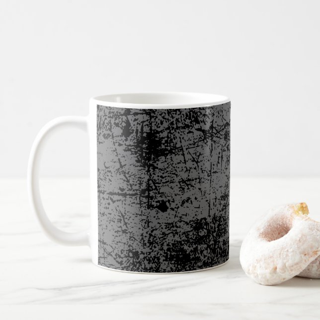 Grey Grunge Coffee Mug (With Donut)