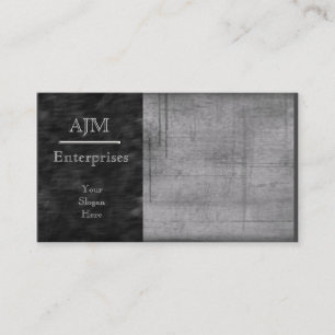 Grey Grunge Minimalist Custom Business Card