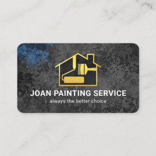 Grey Grunge Paint Painter Service Business Card