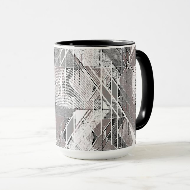 Grey grunge print. Mug (Front Right)