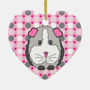 Grey Guinea Pig Ceramic Tree Decoration