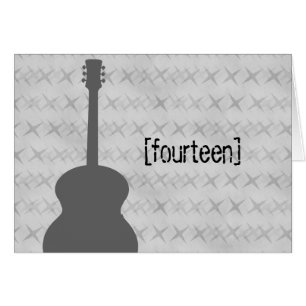 Grey Guitar Grunge Table Number Card