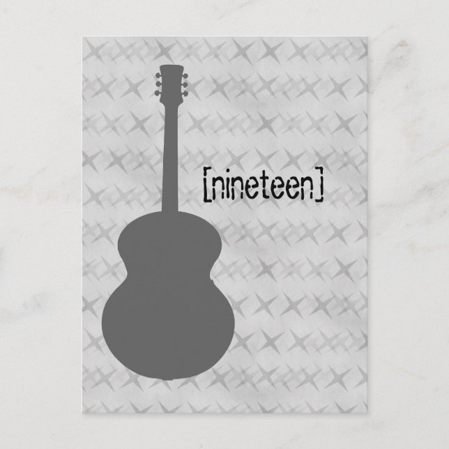 Grey Guitar Grunge Table Postcard (Front)