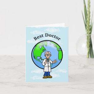 Grey Hair Male Best Doctor Greeting Card