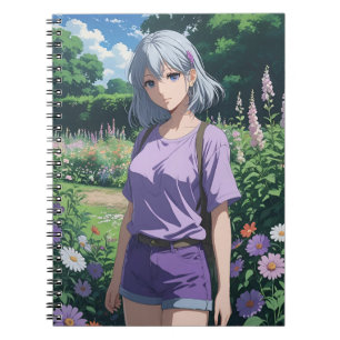 Grey-haired Girl in the Garden Notebook