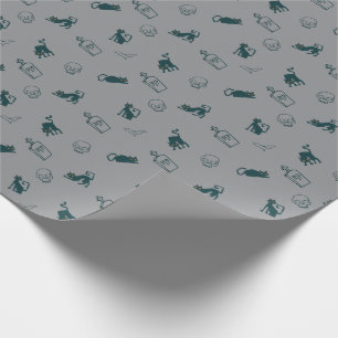 Grey - Halloween Pattern Gift Wrap 💀
