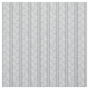Grey Hand Drawn Chevron Pattern Fabric