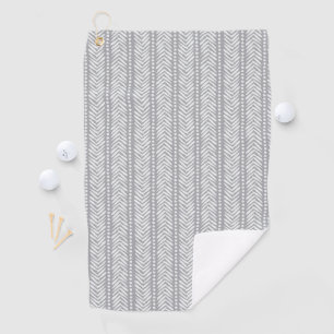 Grey Hand Drawn Chevron Pattern Golf Towel