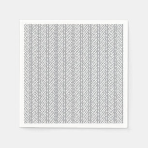 Grey Hand Drawn Chevron Pattern Napkin