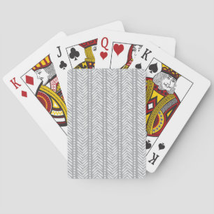 Grey Hand Drawn Chevron Pattern Playing Cards
