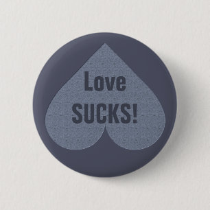 Grey Heart Anti-Valentine custom button
