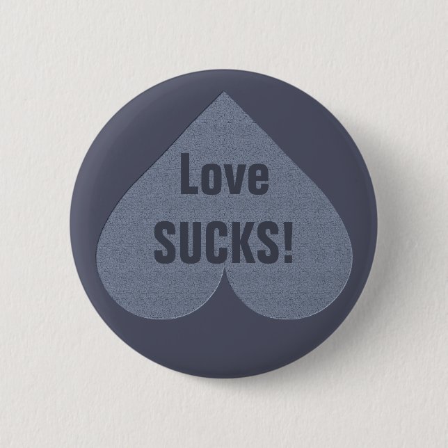 Grey Heart Anti-Valentine custom button (Front)