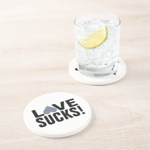 Grey Heart Anti-Valentine custom coaster
