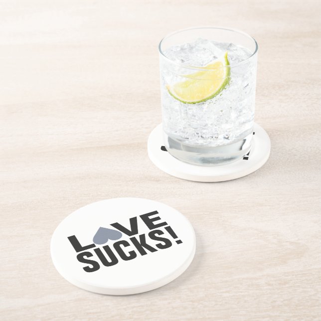 Grey Heart Anti-Valentine custom coaster (Side)