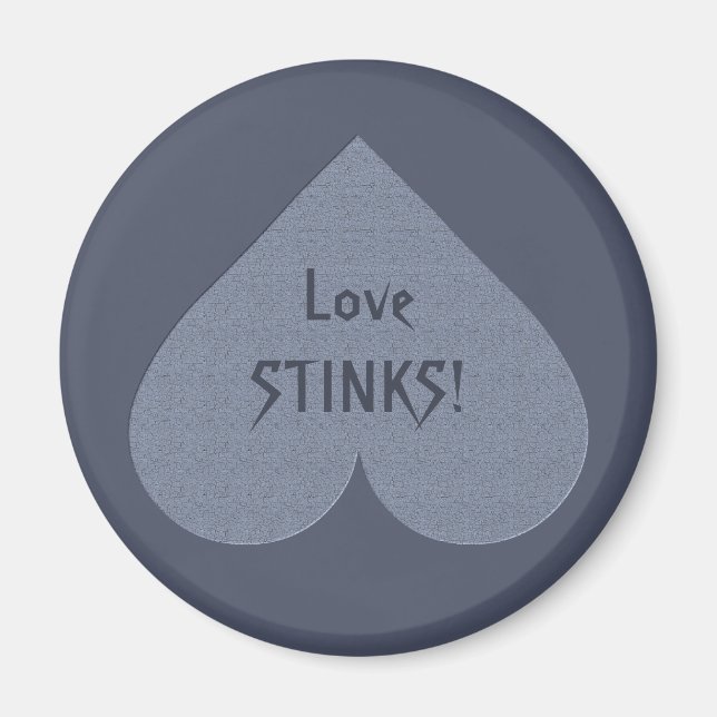 Grey Heart Anti-Valentine custom magnet (Front)