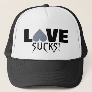 Grey Heart Anti-Valentine "Love Sucks!" hat