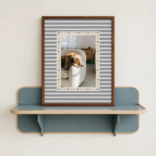 Grey Heart Border Poster - Custom Picture Gift