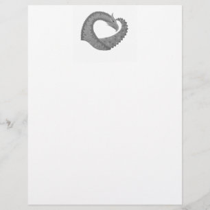 Grey heart dragon on white